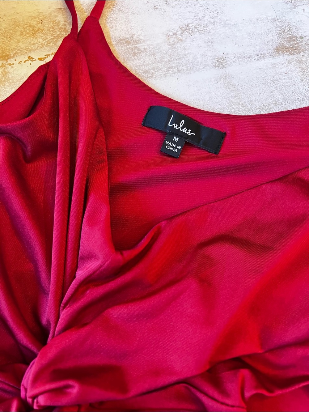 Lulus Red Twist-Front Spaghetti Strap Bodysuit - Picture 6 of 7